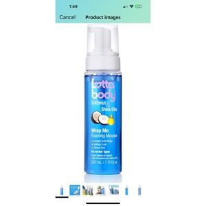 Lotta Body Wrap Me Foaming Mousse Coconut & Shea Oils Defines Curls 7oz